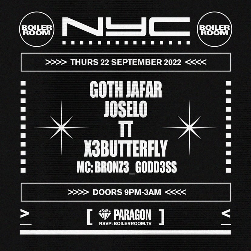 Flyer for event Boiler Room NYC: Paragon.