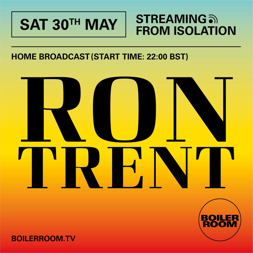 Flyer for event Streaming From Isolation with Ron Trent.