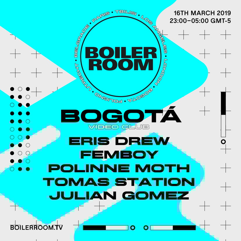 Flyer for event Boiler Room Bogotá: Video Club.