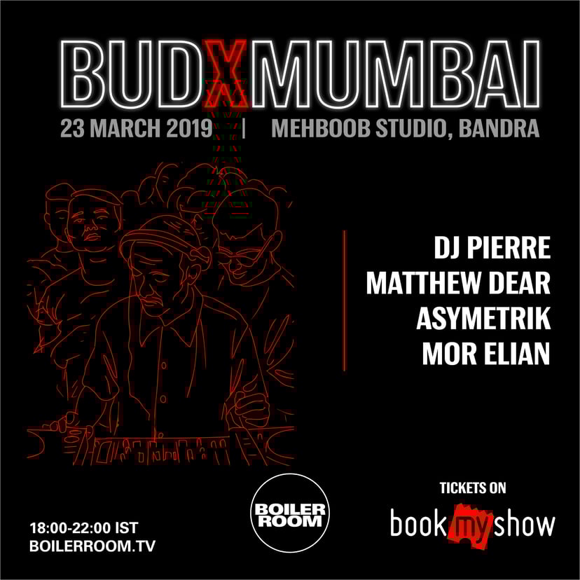 Flyer for event Boiler Room at Bud X Mumbai 2019.