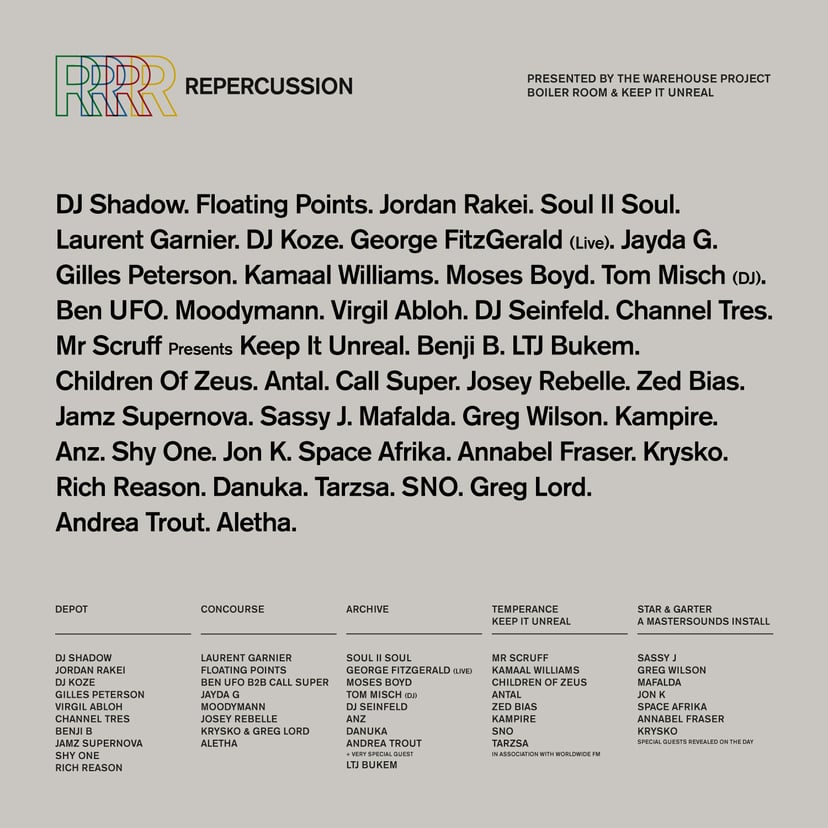 Flyer for event Repercussion.