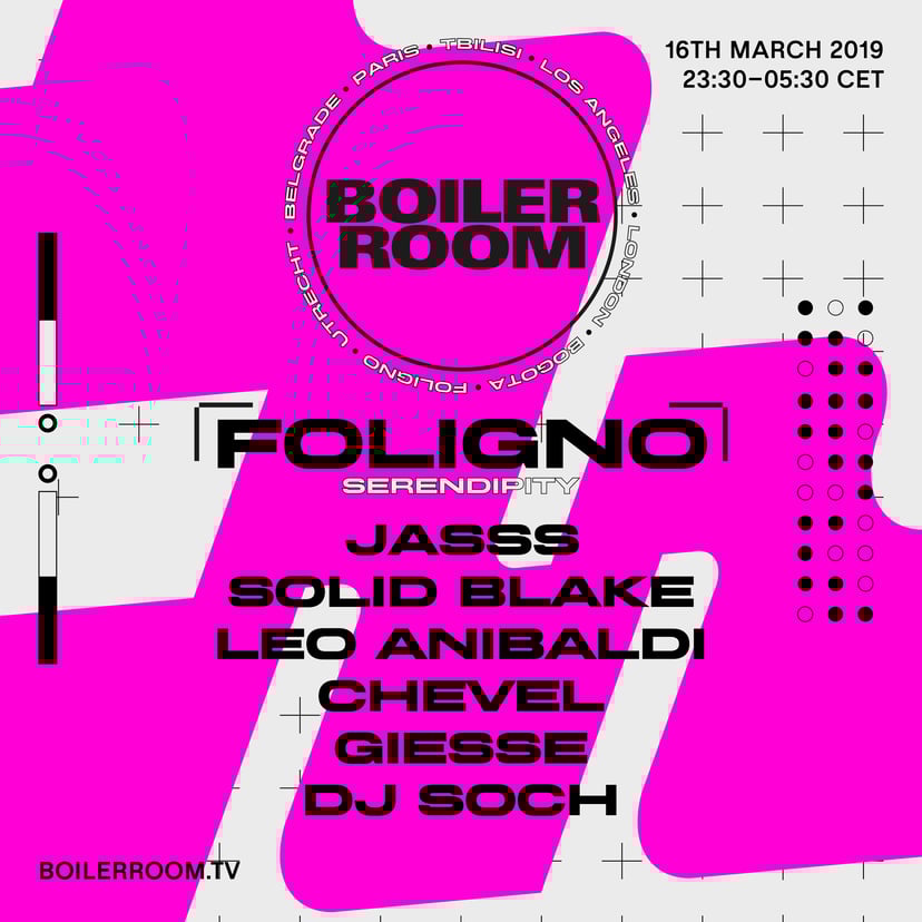 Flyer for event Boiler Room Foligno: Serendipity.