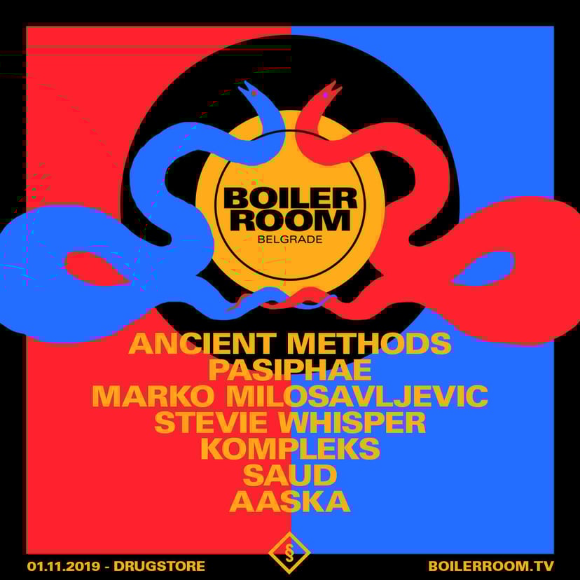 Flyer for event Boiler Room Belgrade: Drugstore.