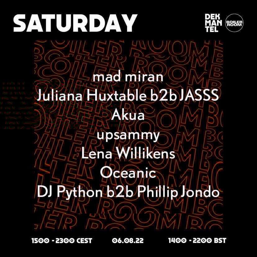 Flyer for event Dekmantel 2022 | Saturday.