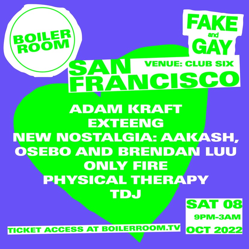Flyer for event Boiler Room: San Francisco | Week 2.
